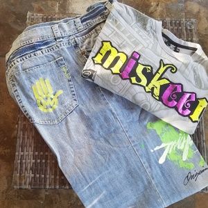 Miskeen Denim Long Short Set